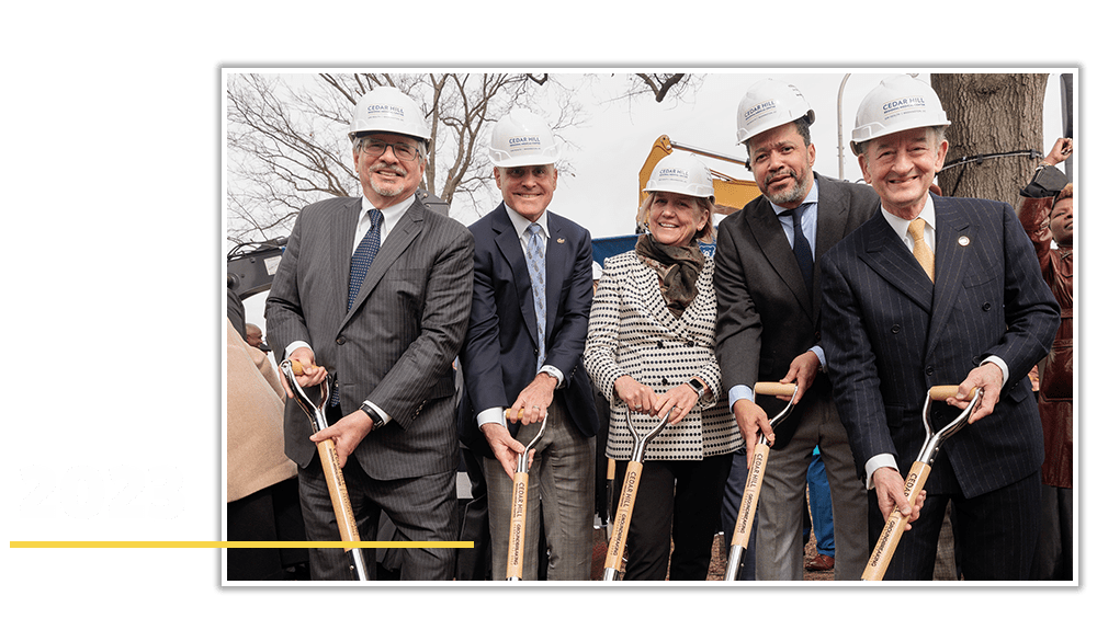 2023 | GW leadership on the construction site of Cedar Hill Regional Medical Center