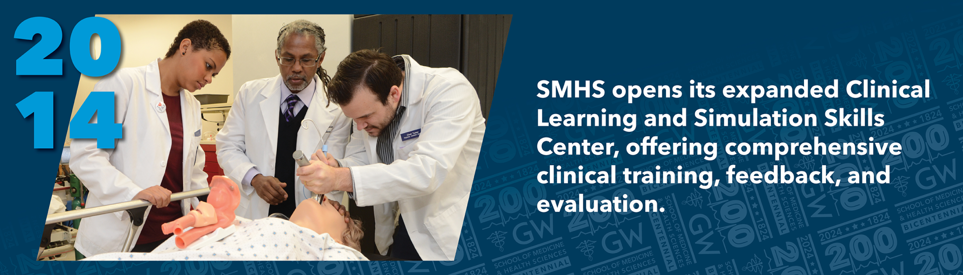 2014: SMHS opens its expanded Clinical Learning and Simulation Skills Center, offering comprehensive clinical training, feedback, and evaluation.