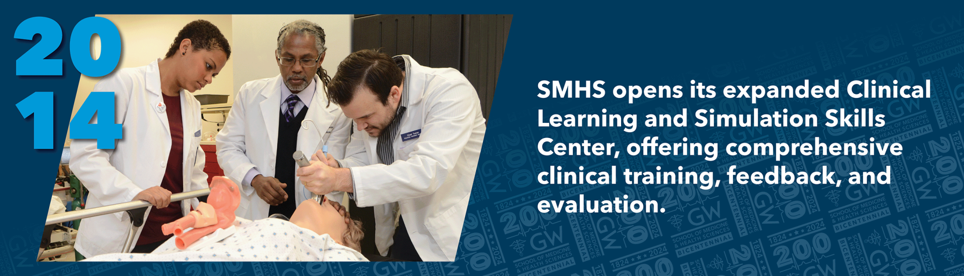 2014: SMHS opens its expanded Clinical Learning and Simulation Skills Center, offering comprehensive clinical training, feedback, and evaluation.